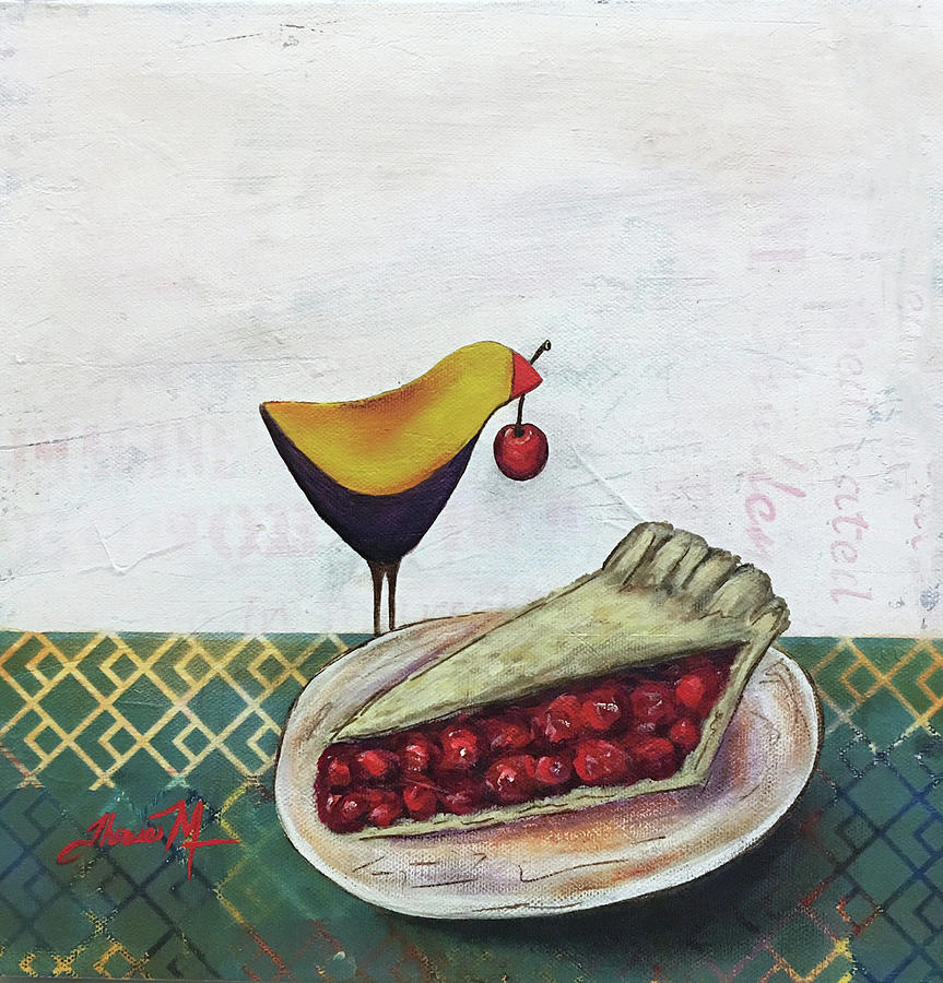 863x900 Ted And Cherry Pie Painting By Therese Misner - Cherry Pie Painting