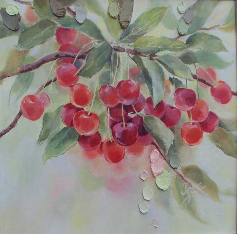 770x758 Saatchi Art Cherry Ripe Painting By Tatyana Zaretskaya - Cherry Ripe Painting