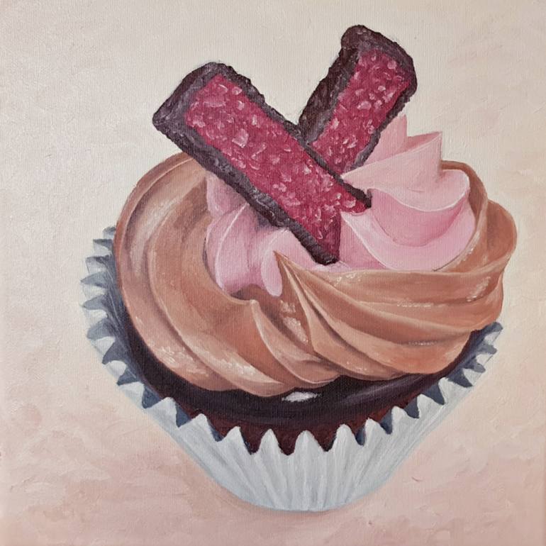 770x770 Saatchi Art Cherry Ripe Cupcake Painting By Rory Obrien - Cherry Ripe Painting