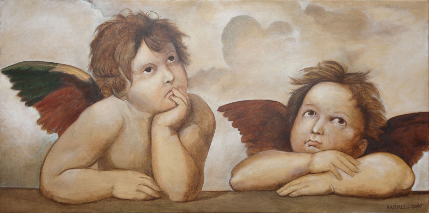 1667x828 Finished Raphael's Angels Fine Arts Gallery - Cherub Painting