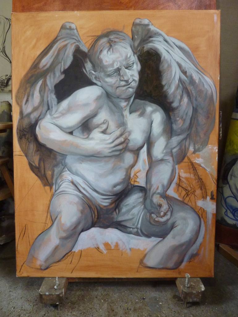 770x1027 Saatchi Art Cherub Painting By Toby Hunt - Cherub Painting