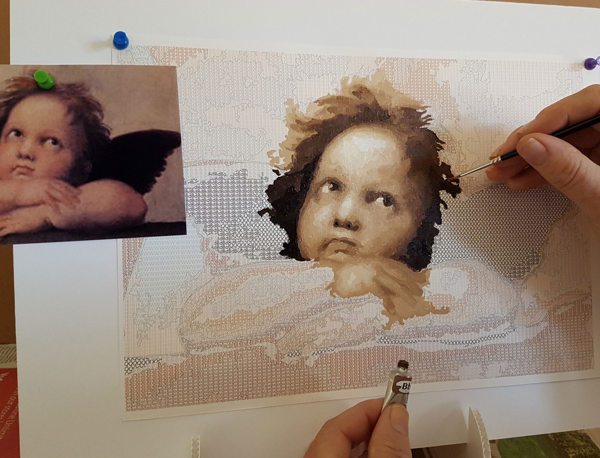 2048x1563 Single Cherub Oil Painting Kit - Cherub Painting