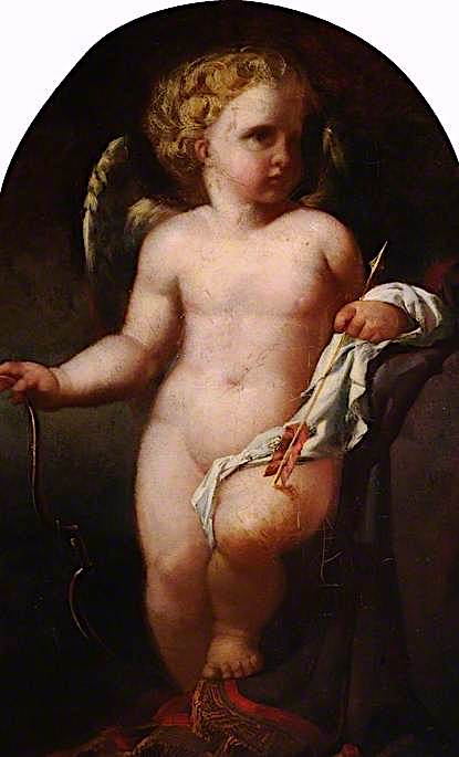 415x685 Study Of A Cherub Painting Godfrey Sykes Oil Paintings - Cherub Painting