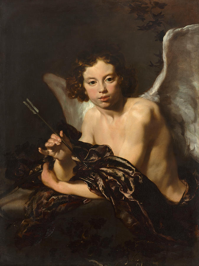 674x900 Cupid Painting By Follower Of Michelangelo Merisi Da Caravaggio - Cherub Painting Michelangelo
