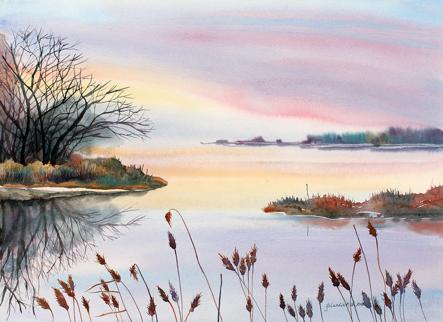900x654 Chesapeake Bay Sunset Painting By Yolanda Koh - Chesapeake Bay Painting
