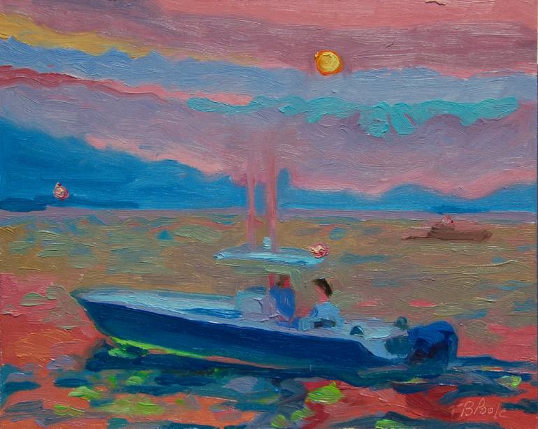 770x614 Saatchi Art Chesapeake Bay Twilight And Full Moon Painting By - Chesapeake Bay Painting