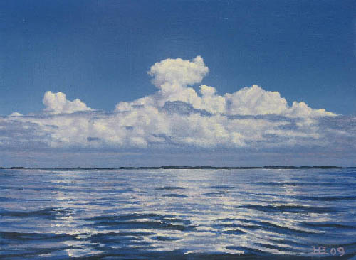 500x366 Chesapeake Bay, Maryland Artist, Oil Paintings, Sunsets, Beaches - Chesapeake Bay Painting