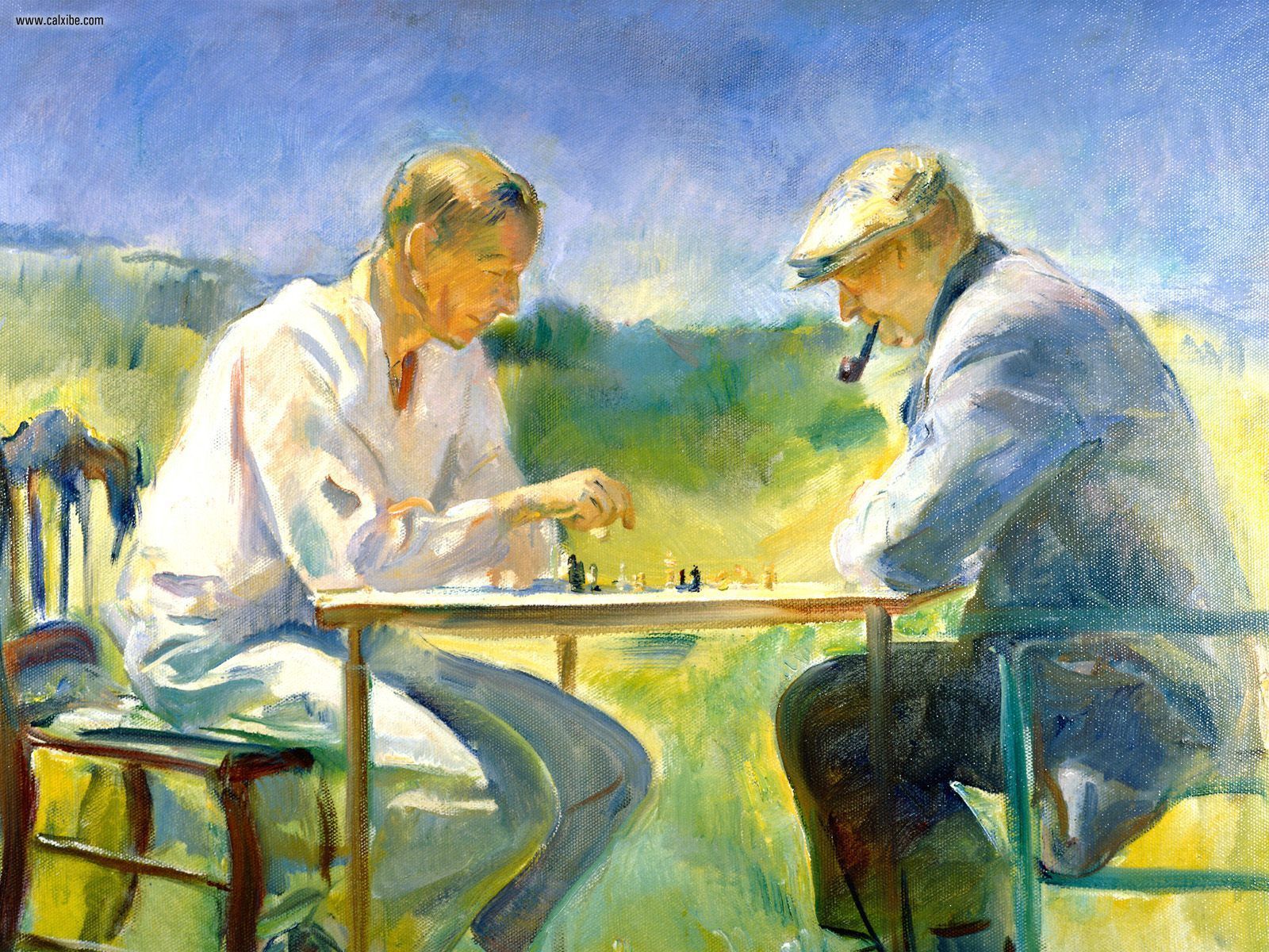 1600x1200 Drawing Amp Painting The Chess Game Alice Kent Stoddard, Picture Nr - Chess Game Painting