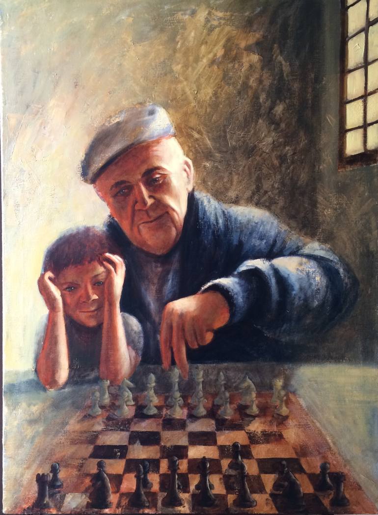 770x1050 Saatchi Art Chess Game Painting By Claire Anne Csr - Chess Game Painting