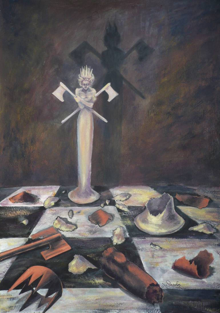 770x1097 Saatchi Art Chess Game Painting By Hristina Dimova - Chess Game Painting
