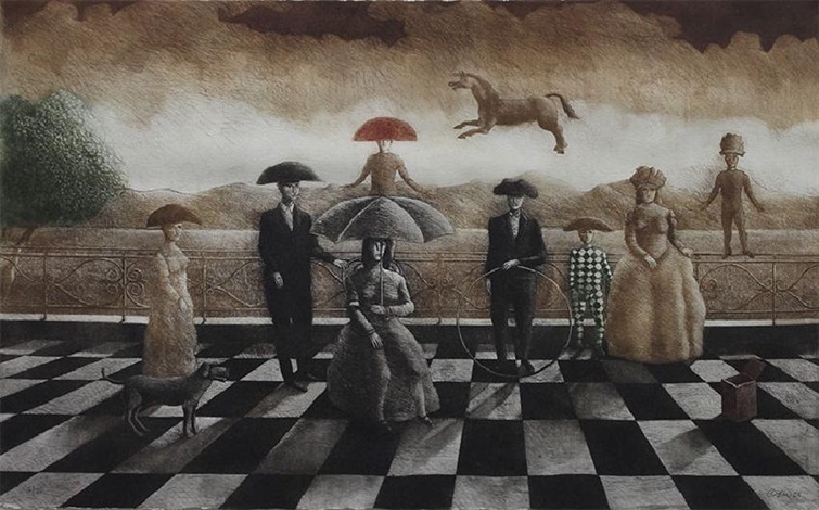 755x470 The Chess Game By Carmelo Nino On Artnet - Chess Game Painting