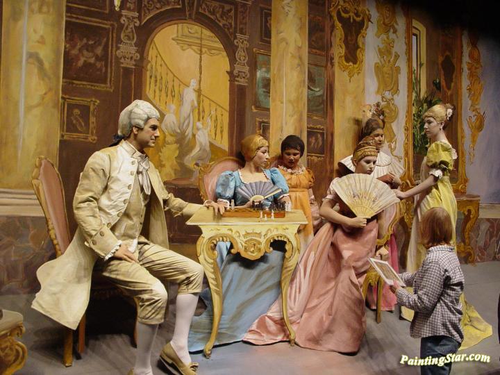 720x540 The Chess Game Artwork By Francesco Beda Oil Painting Amp Art Prints - Chess Game Painting