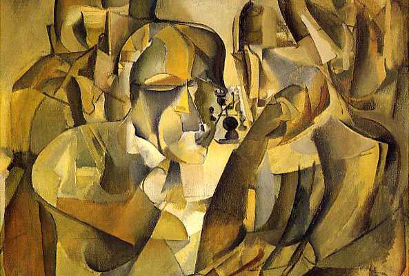 593x400 Portrait Of Chess Players By Marcel Duchamp - Chess Painting