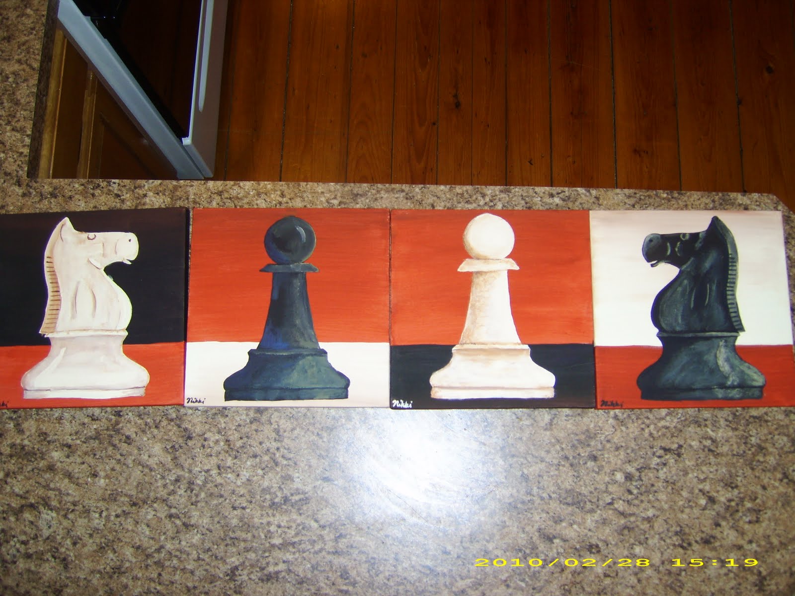 1600x1200 From The Other Side Of The Mirror Chess Painting Set - Chess Piece Painting