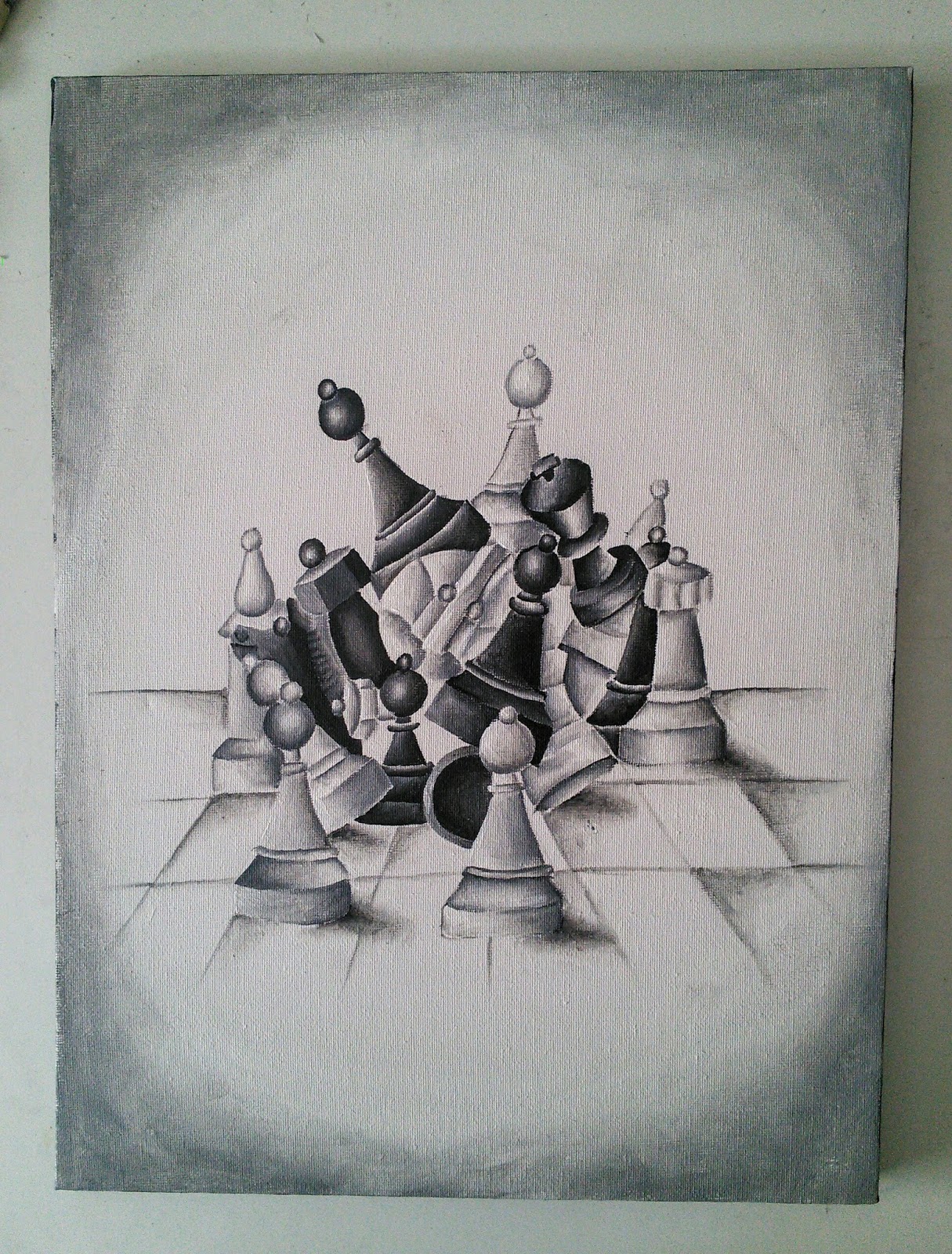 1215x1600 Little Miss Painter Chess Painting Acrylic - Chess Piece Painting