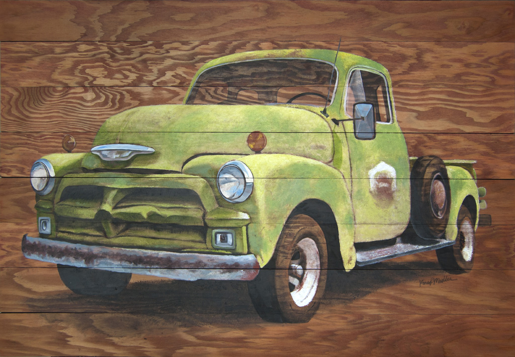 1024x711 Artist Karen Parker Moeller Old Chevy Truck - Chevy Truck Painting