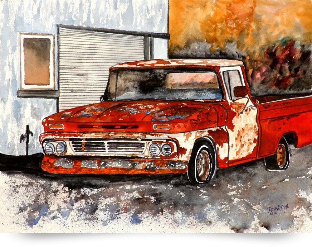 1000x793 Old Truck Antique Vintage Chevy Painting Paintingwatercolor Pop - Chevy Truck Painting
