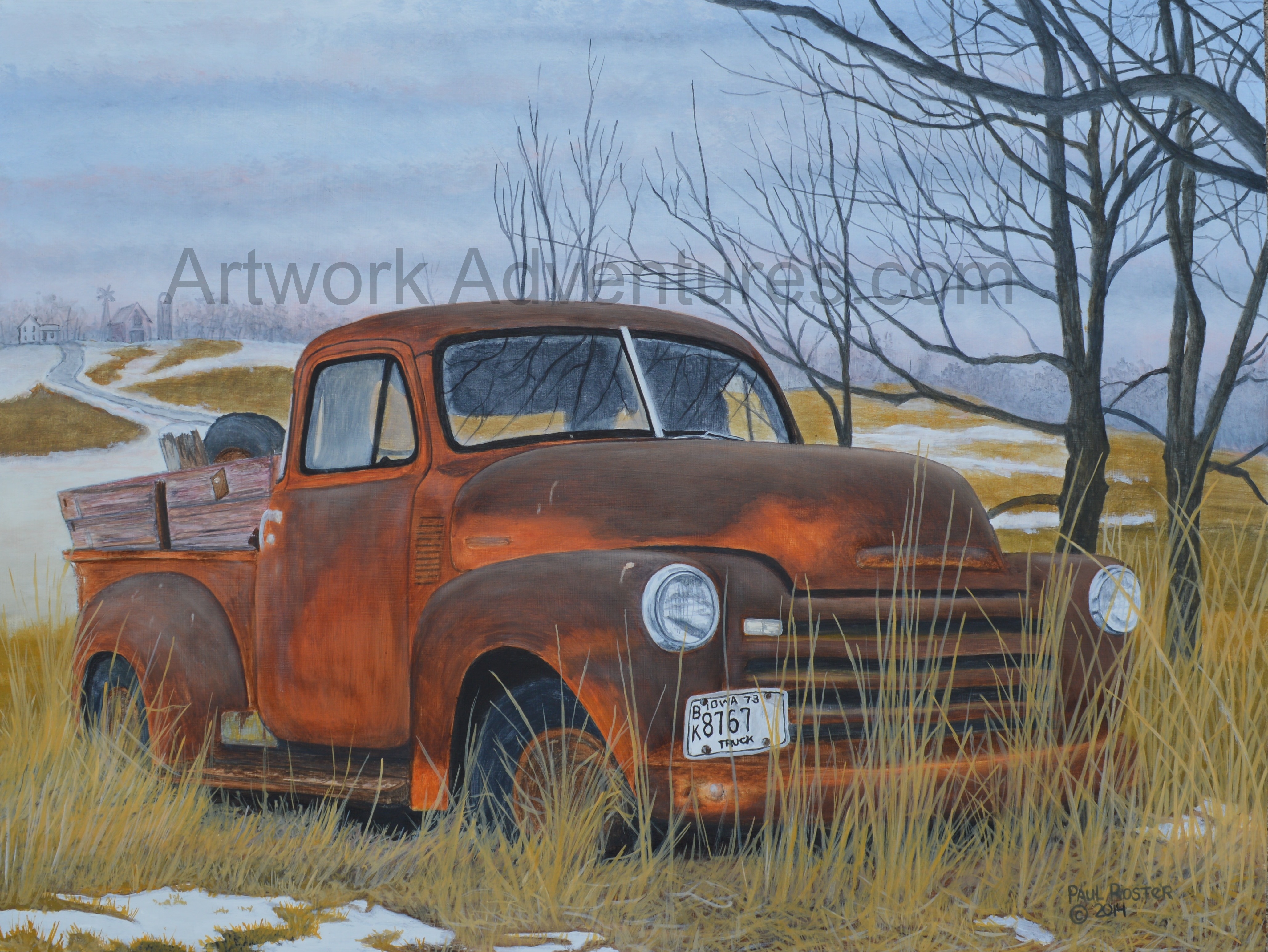 4117x3091 Rusty Old Trucks Artwork Adventures - Chevy Truck Painting