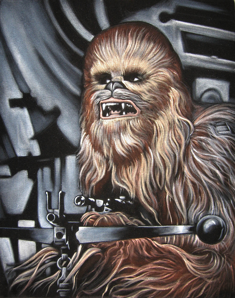 808x1024 Chewbacca Black Velvet Painting 16 X 20 Acrylic - Chewbacca Painting
