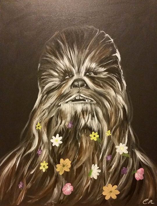 540x706 Mashup Paintings Portraying - Chewbacca Painting