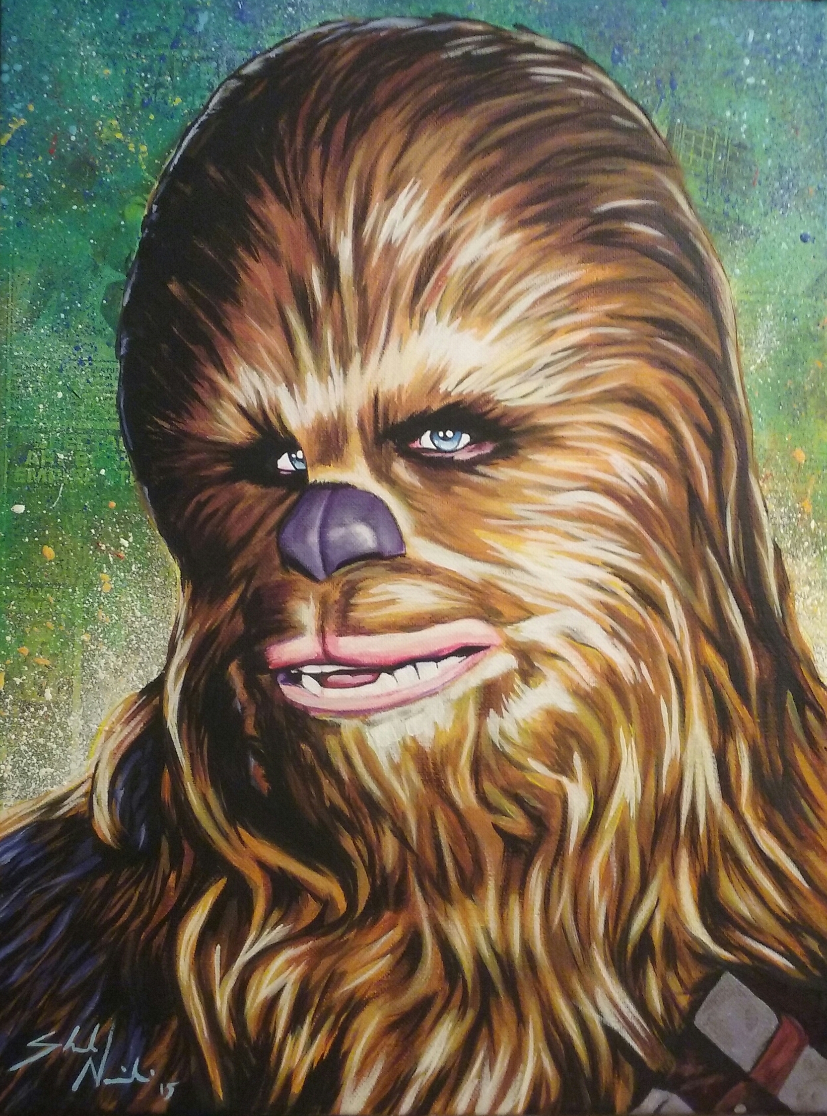 1666x2246 Movies And T.v. Art By Shad Nowicki - Chewbacca Painting