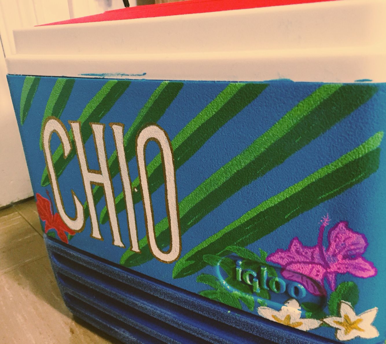 1334x1188 Chi Omega Sorority Fraternity Cooler Diy Fiji Water Chi O Painting - Chi Omega Painting