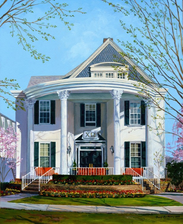 620x760 Chi Omega Sorority House Painting - Chi Omega Painting