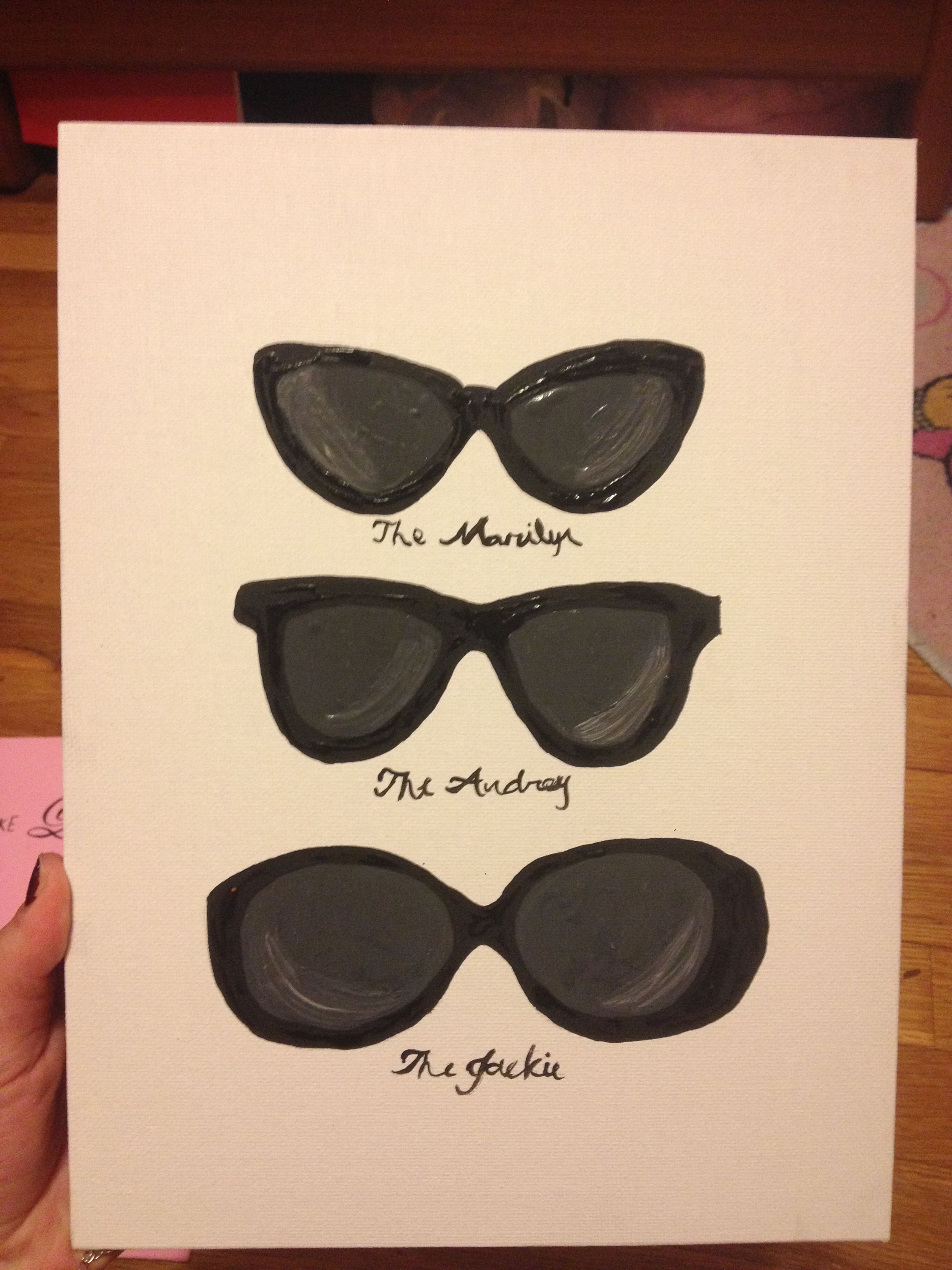 2448x3264 Painted Sunglasses Canvas Alpha Chi Omega Big Little The Marilyn - Chi Omega Painting