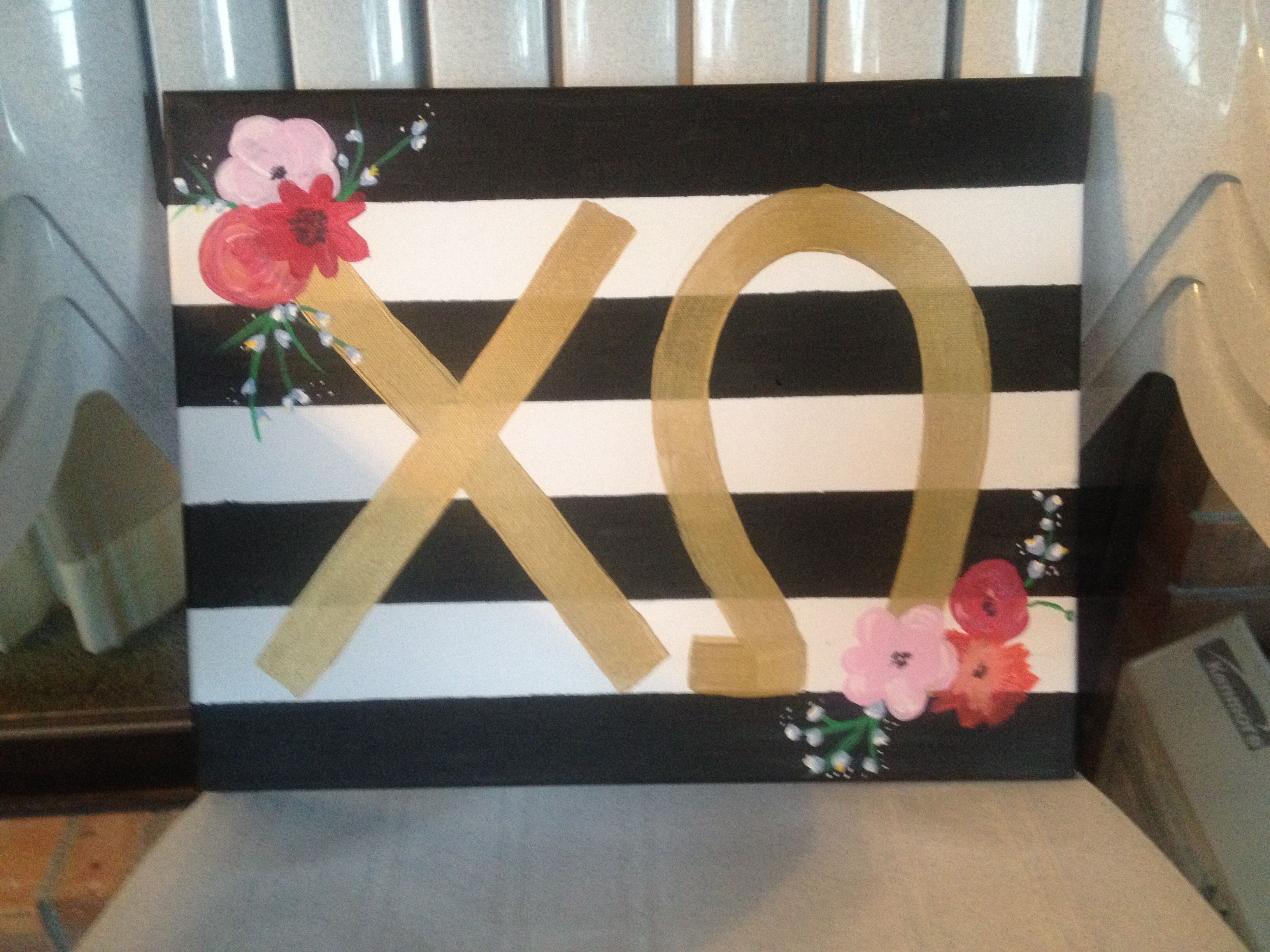 3264x2448 Sorority Canvas Painting. I Love This Idea But Maybe With Real - Chi Omega Painting