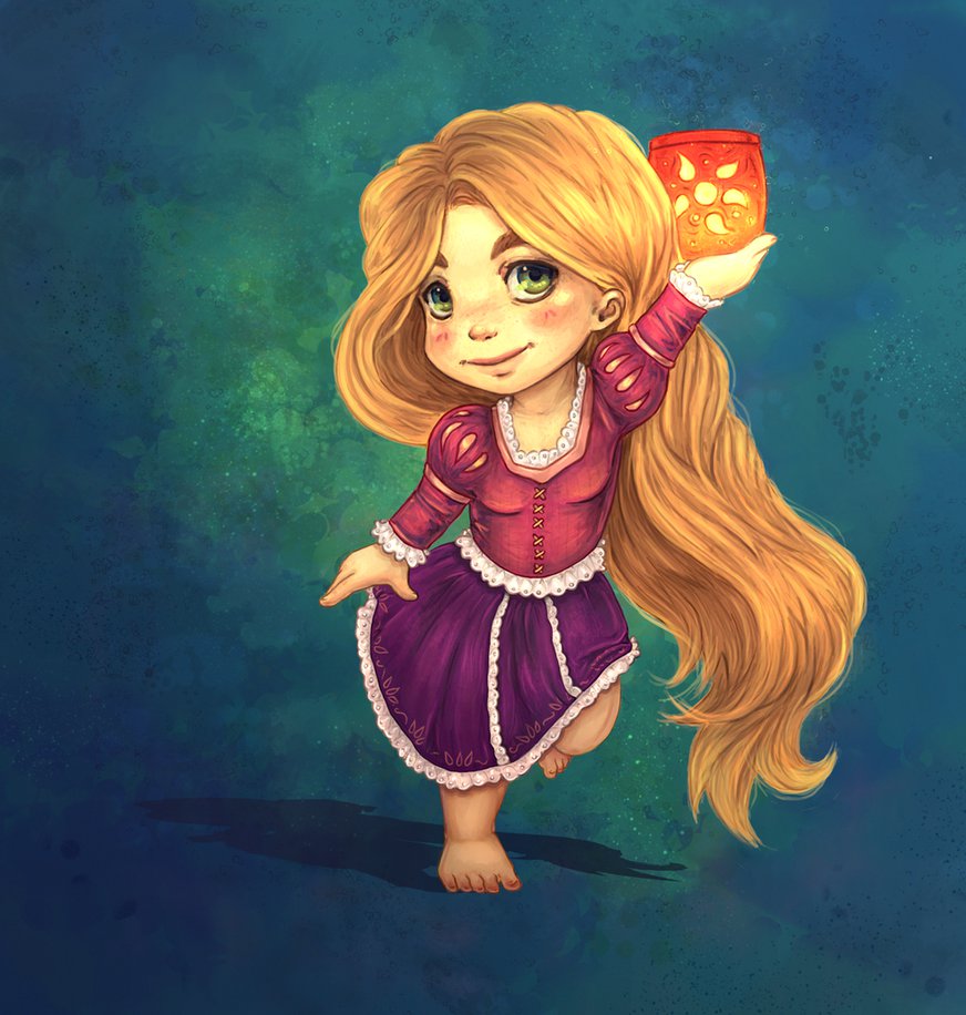 872x916 Chibi Rapunzel Painted By Majdarts - Chibi Painting