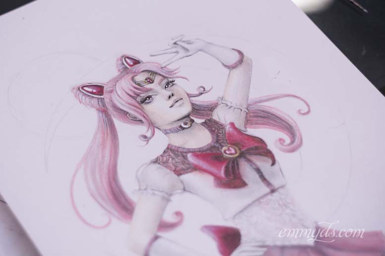 777x518 Colored Pencil Painting Sailor Chibi {Emmy Dala Senta} - Chibi Painting