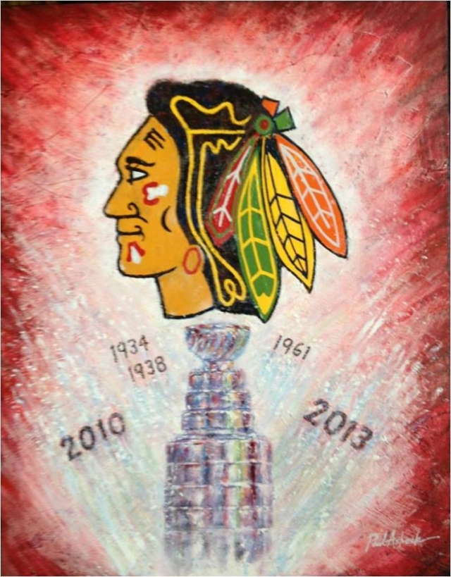 640x819 Chicago Blackhawks Championship Banner Print Amp Paintings - Chicago Blackhawks Painting