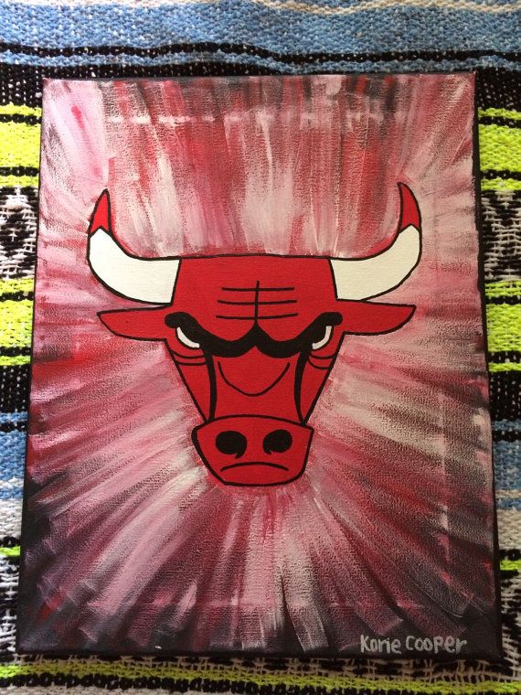 570x760 Chicago Bulls Painting By Happyhemperkc On Etsy Boys Bedroom - Chicago Bulls Painting