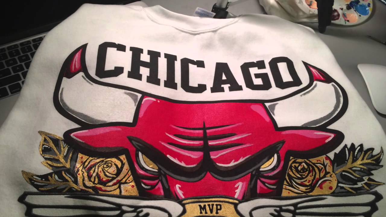 1280x720 Custom Chicago Bulls Sweat Shirt Time Lapse Painting - Chicago Bulls Painting