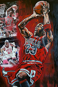 199x300 Michael Jordan Chicago Bulls Original 30x 20 Acrylics Painting - Chicago Bulls Painting