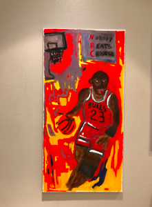 221x300 Signed Original Oil On Canvas Painting Michael Jordan Chicago - Chicago Bulls Painting