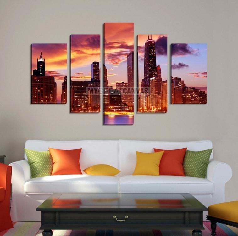 757x750 Extra Large Wall Art Chicago Canvas Print - Chicago Canvas Painting