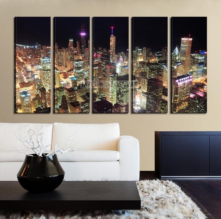 757x750 Large Wall Art Chicago Canvas Print - Chicago Canvas Painting