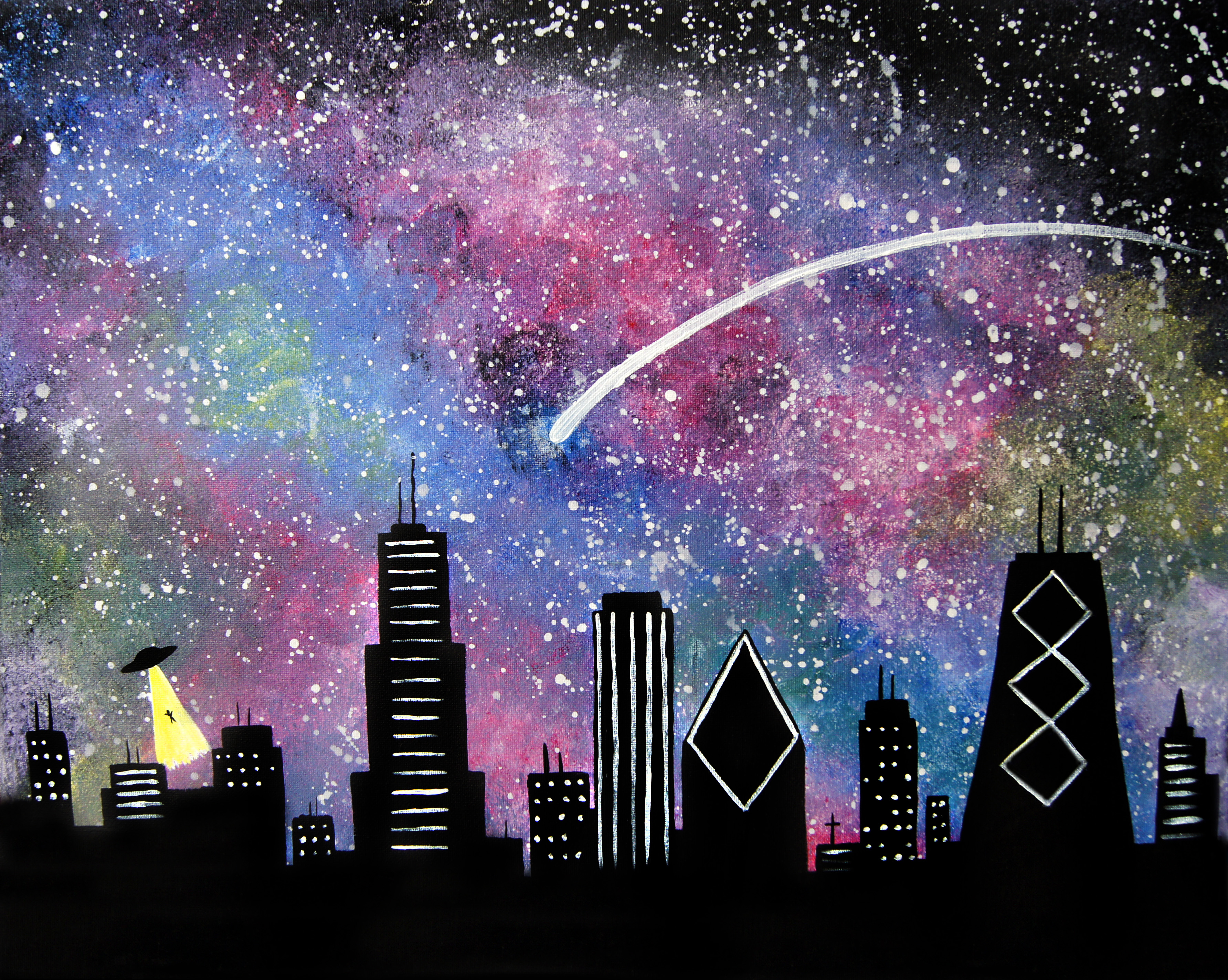 3568x2848 Glascotts Saloon 12282015 Paint Nite Event - Chicago Cityscape Painting