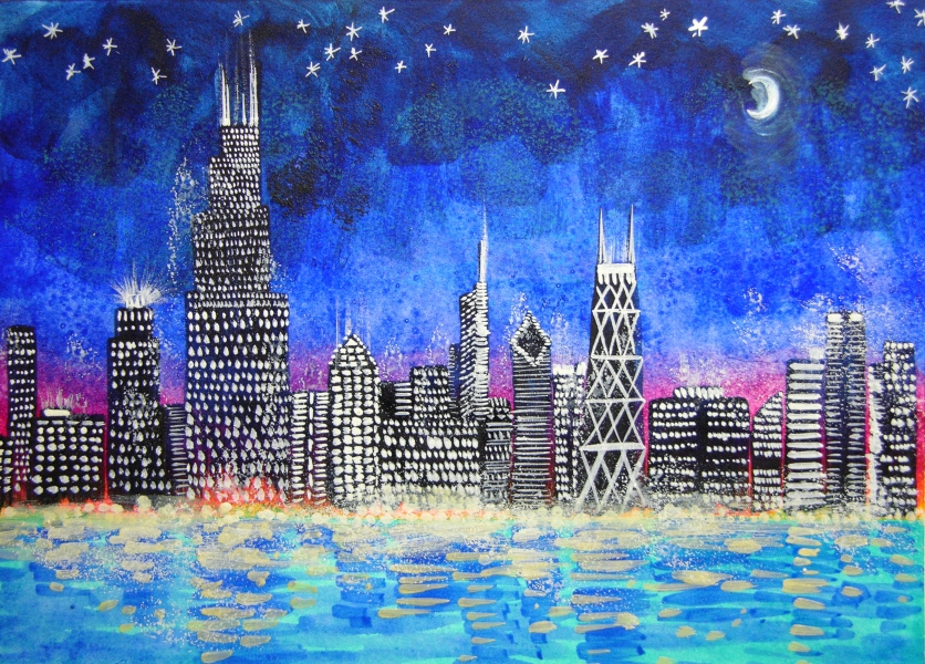 836x600 Lettering Art Technical Support For A Creative Life - Chicago Cityscape Painting