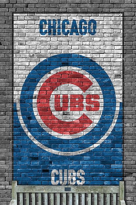 466x700 Chicago Cubs Brick Wall Greeting Card For Sale By Joe Hamilton - Chicago Cubs Painting