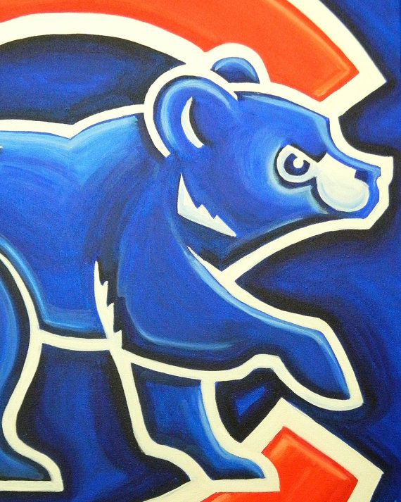 570x713 Chicago Cubs Painting Baseball Sports Art Chicago Cubs Logo - Chicago Cubs Painting
