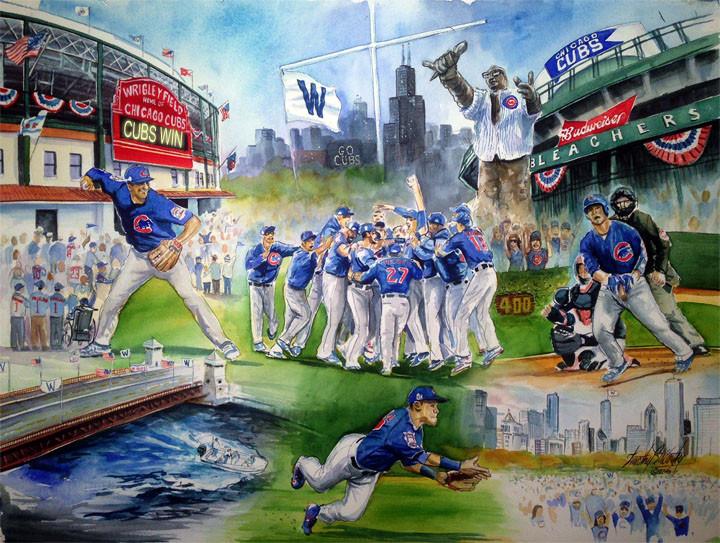 720x543 Cubs Win Mccarthy Fine Arts - Chicago Cubs Painting