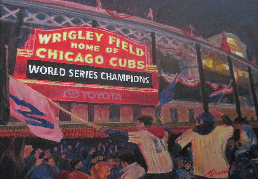 900x623 World Series 2016 Painting By Marietta Faso - Chicago Cubs Painting
