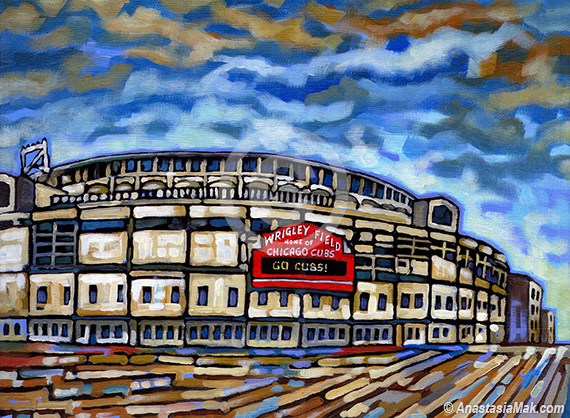570x418 Wrigley Field Painting - Chicago Cubs Painting