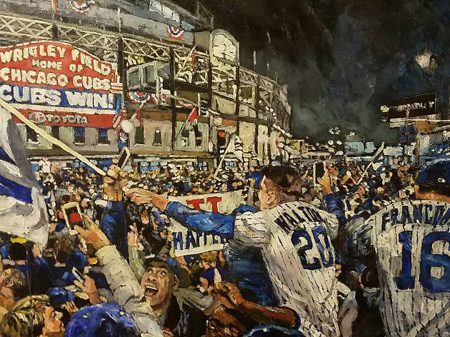 630x472 A New Exhibition Depicts The Cubs World Series Victory In Paintings - Chicago Cubs Painting