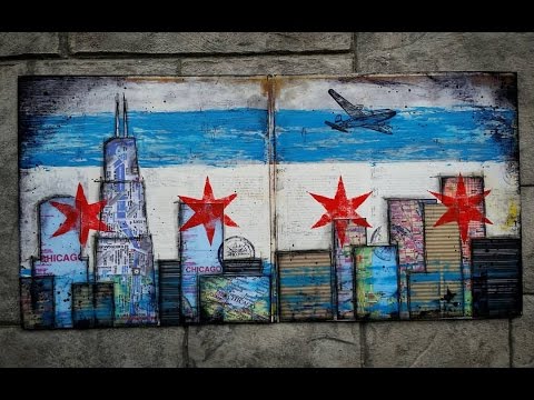 480x360 Chicago Skylineflag - Chicago Flag Painting