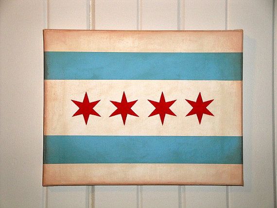 570x428 Chicago Flag - Chicago Flag Painting