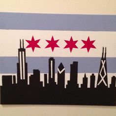 236x236 Chicago Flag Living Room Art Living Room Art, Room - Chicago Flag Painting