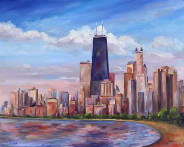 600x480 Chicago Skyline Painting And Prints - Chicago Oil Painting
